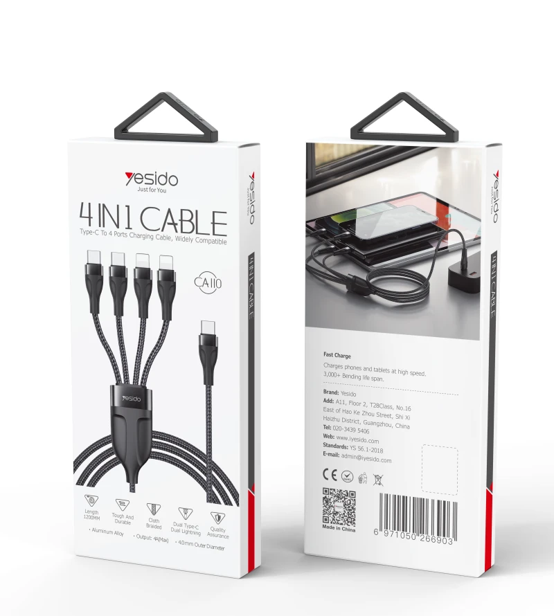 Cable tipo C 4 en 1 CA110 para todos los dispositivos