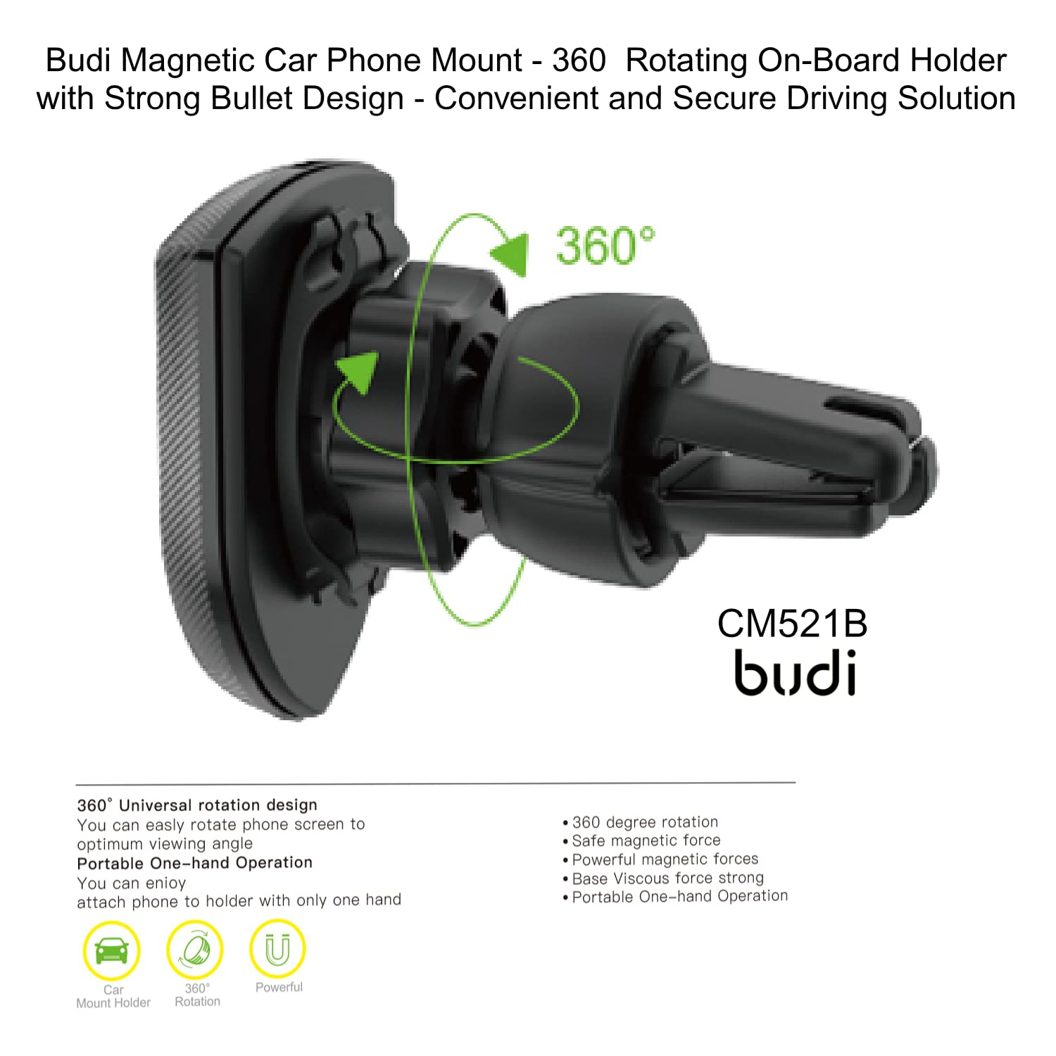 Soporte magnético para coche Budi CM521B - Imagen 2