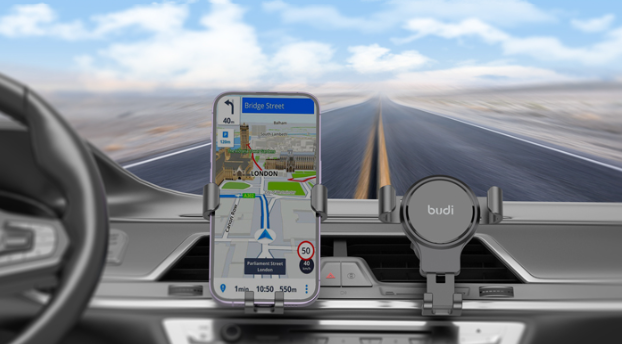 Soporte para coche CM557B Budi Universal Gravity Vent negro - Imagen 4