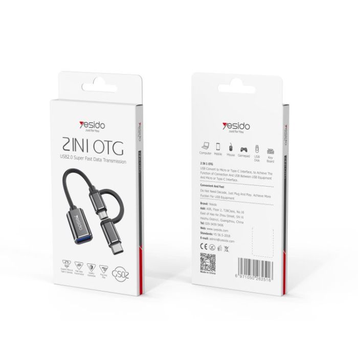 Cable trenzado de algodón GS02 2 en 1 Tipo-C/Micro a USB - Imagen 5