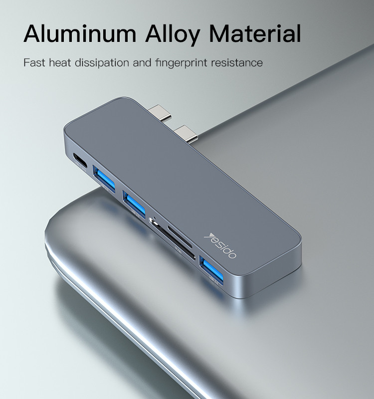Yesido HB10 USB C Extender Type-C Hub Adapter - Imagen 9