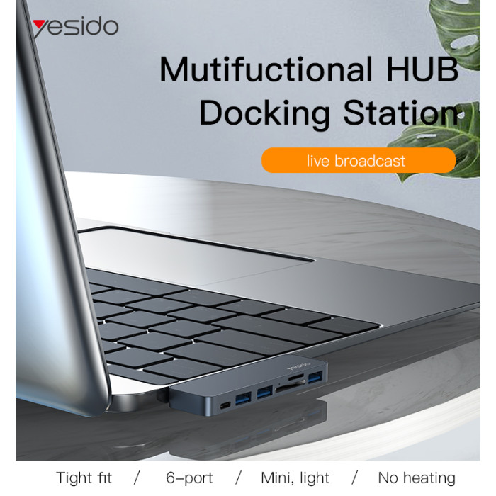 Yesido HB10 USB C Extender Type-C Hub Adapter - Imagen 2