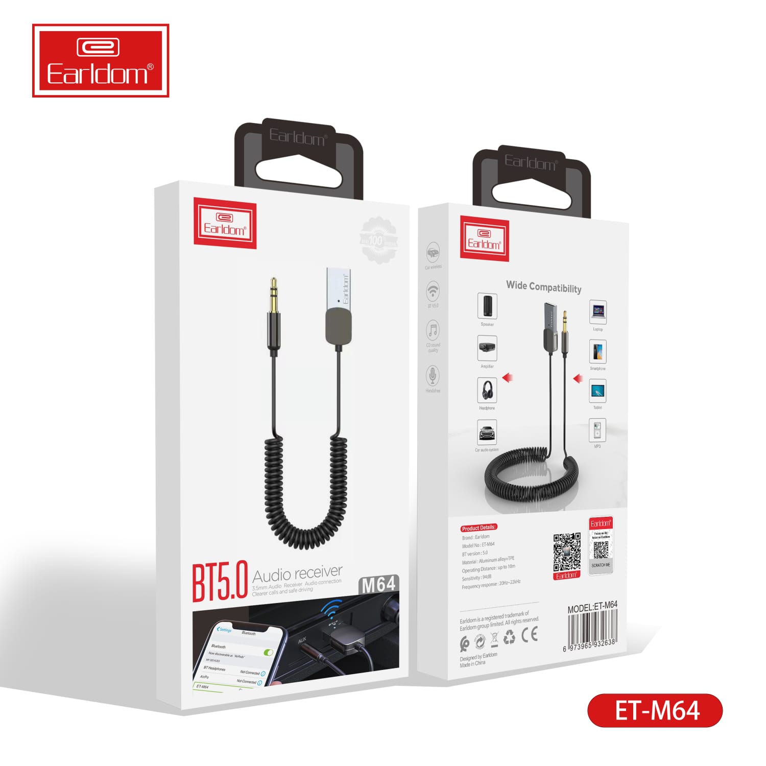 Receptor de audio Bluetooth Earldom ET-M64 - Imagen 2