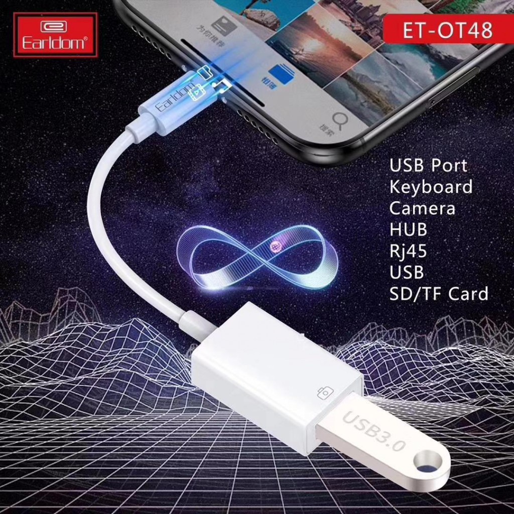 Adaptador de Lightning a OTG Earldom ET-OT48 + USB - Imagen 4