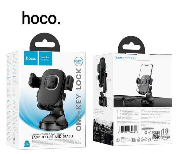 Soporte para coche de un botón Hoco H76 Crown para montar en la consola central