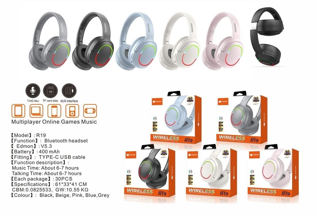 Auriculares inalámbricos supraaurales Deepbass R19