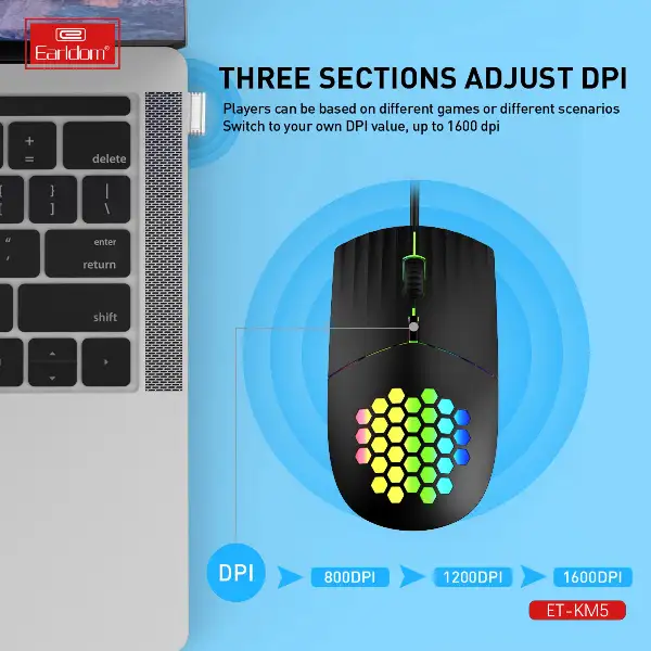 EARLDOM WIRED MOUSE ET-KM5 - Imagen 4